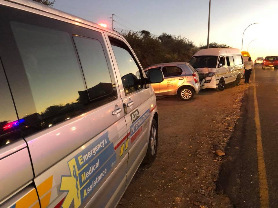 Emergency medical team attending a roadside collision